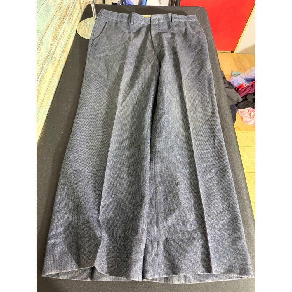 Oakton Ltd Dress Trousers 36 Charcoal Gray EUC Worsted Wool Pinstripe Pants